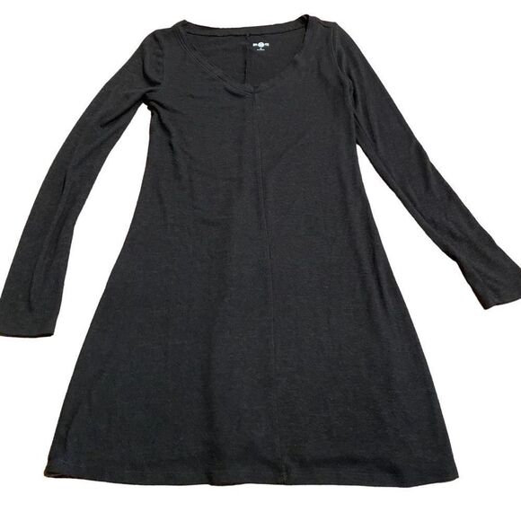 SO Black V-neck Stretch Sweater T-Shirt Mini Dress XS - Picture 1 of 7